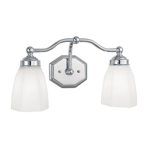 Atlas Trevi 2-Light Vanity Light - Elegant Brushed Nickel Fixture with Bell Shades for Modern Bathrooms WL11465-NK