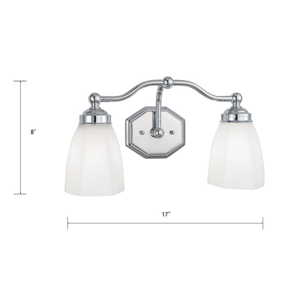 Atlas Trevi 2-Light Vanity Light - Elegant Brushed Nickel Fixture with Bell Shades for Modern Bathrooms WL11465-NK