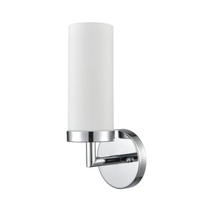 Atlas Tristen Wall Sconce Light - Modern Cylindrical White Glass Shade for Elegant Indoor Spaces Chrome 6'' WL11466-CH