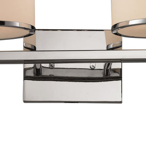 Atlas Utica 2-Light Modern Vanity Light Fixture with White Glass Shades for Elegant Bathroom Décor Polished Chrome WL11470-CH