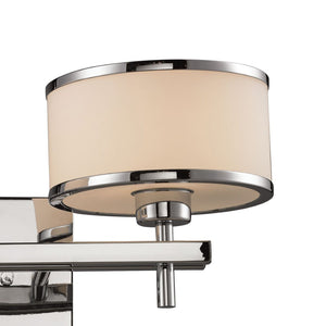 Atlas Utica 2-Light Modern Vanity Light Fixture with White Glass Shades for Elegant Bathroom Décor Polished Chrome WL11470-CH