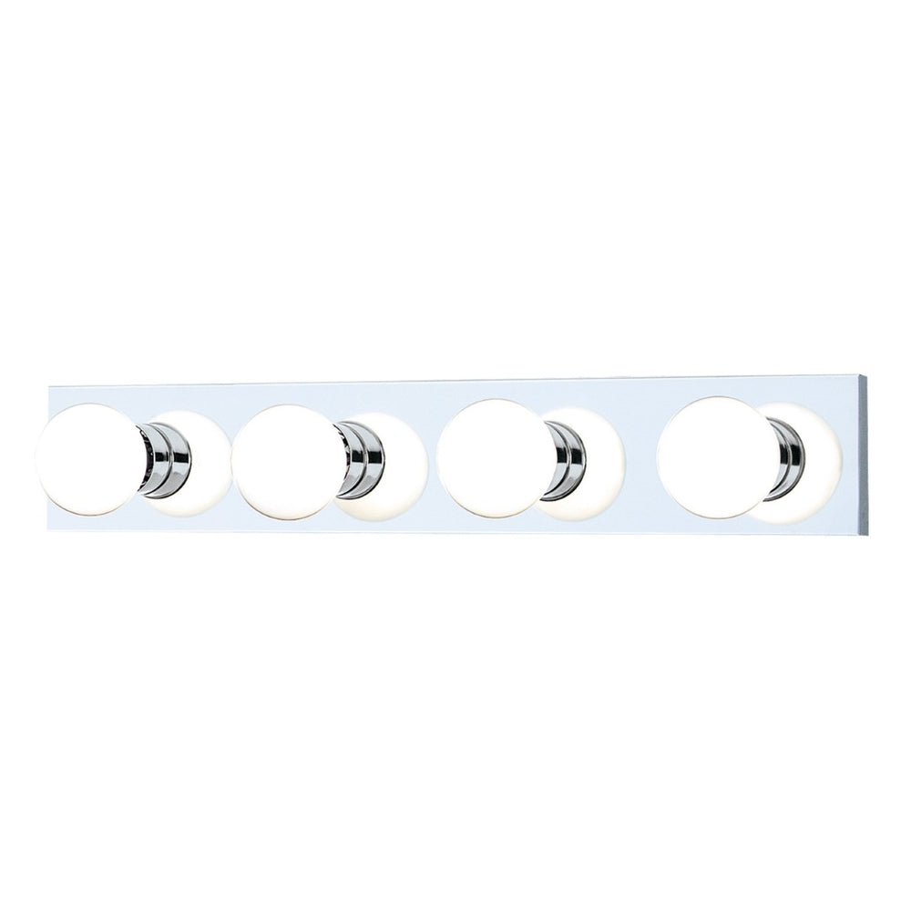Atlas Vanity Strips 4-Light Retro Orb-Bulb Vanity Fixture for Glamorous Bathroom Illumination and Style Brushed Nickel WL11472-NK