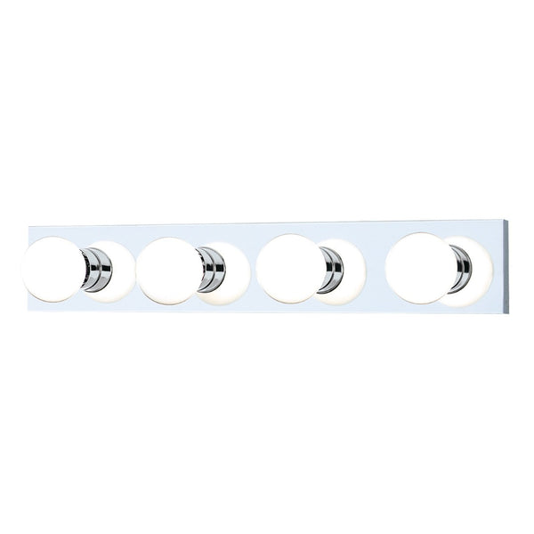 Atlas Vanity Strips 4-Light Retro Orb-Bulb Vanity Fixture for Glamorous Bathroom Illumination and Style Chrome WL11472-CH