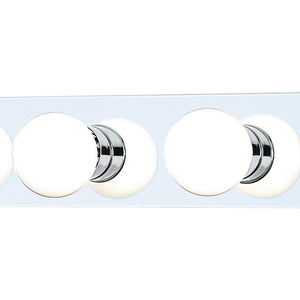 Atlas Vanity Strips 4-Light Retro Orb-Bulb Vanity Fixture for Glamorous Bathroom Illumination and Style Chrome WL11472-CH