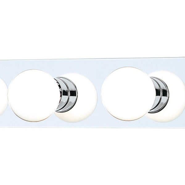 Atlas Vanity Strips 4-Light Retro Orb-Bulb Vanity Fixture for Glamorous Bathroom Illumination and Style Chrome WL11472-CH