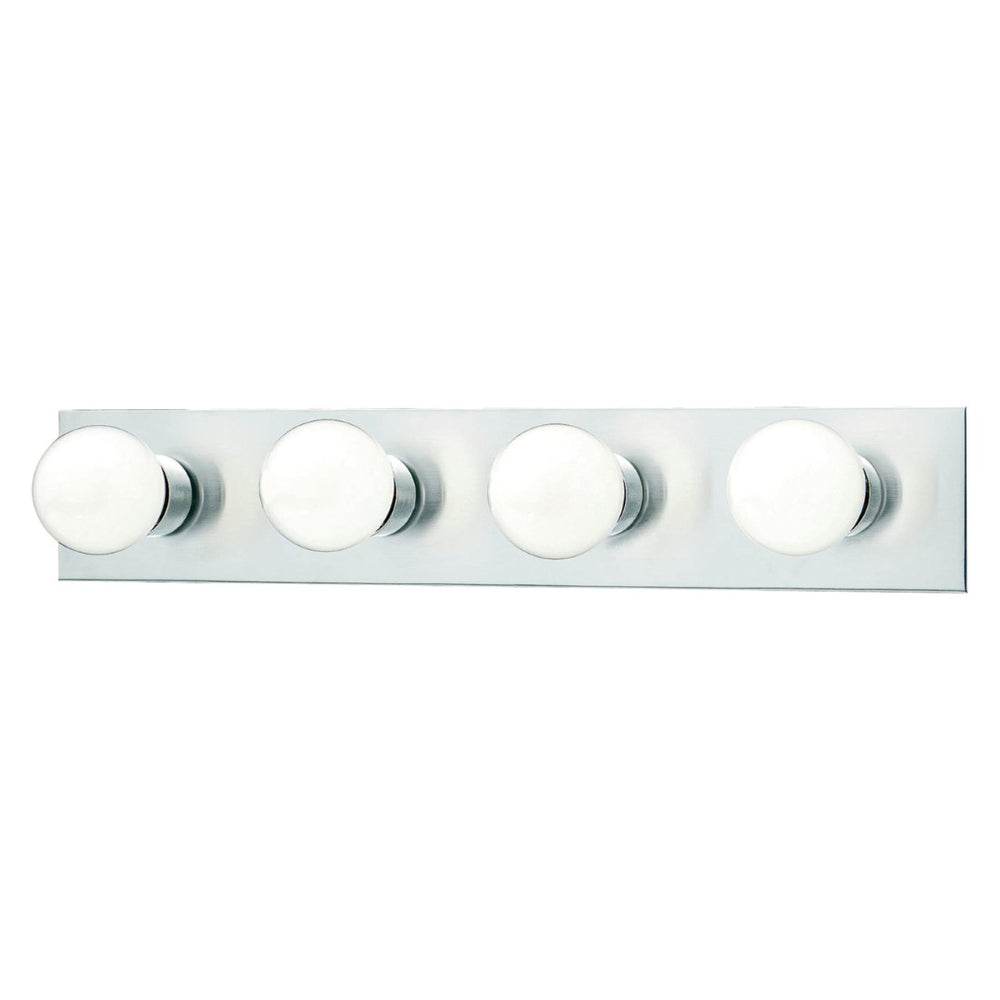 Atlas Vanity Strips 4-Light Retro Orb-Bulb Vanity Fixture for Glamorous Bathroom Illumination and Style Brushed Nickel WL11472-NK
