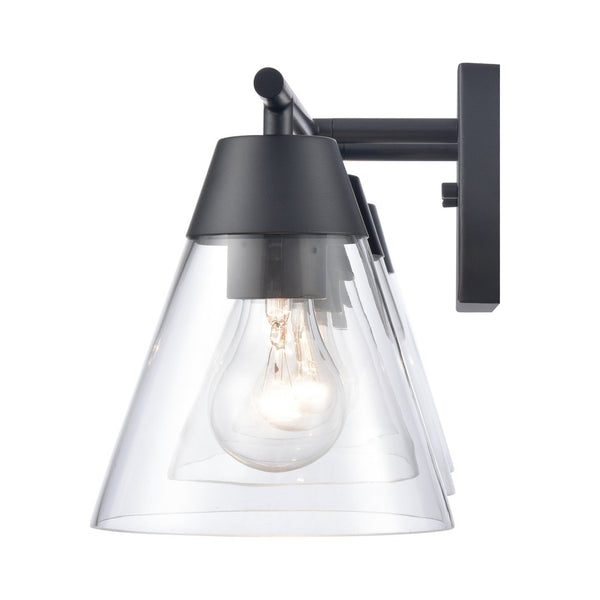Atlas Vivica Modern 3-Light Vanity Light Fixture with Stylish Cone Shades for Contemporary Bathrooms Matte Black WL11474-BK