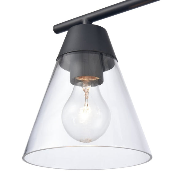 Atlas Vivica Modern 3-Light Vanity Light Fixture with Stylish Cone Shades for Contemporary Bathrooms Matte Black WL11474-BK