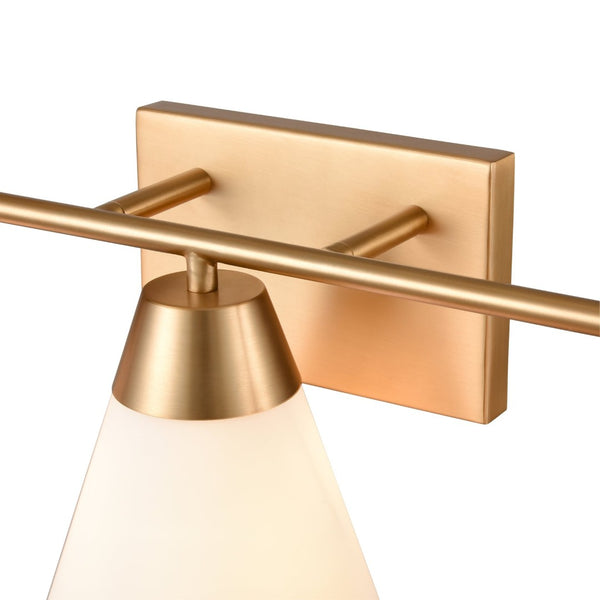 Atlas Vivica Modern 3-Light Vanity Light Fixture with Stylish Cone Shades for Contemporary Bathrooms Brushed Gold WL11474-GD