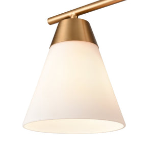 Atlas Vivica Modern 3-Light Vanity Light Fixture with Stylish Cone Shades for Contemporary Bathrooms Brushed Gold WL11474-GD