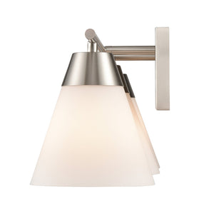 Atlas Vivica Modern 3-Light Vanity Light Fixture with Stylish Cone Shades for Contemporary Bathrooms Brushed Nickel WL11474-NK