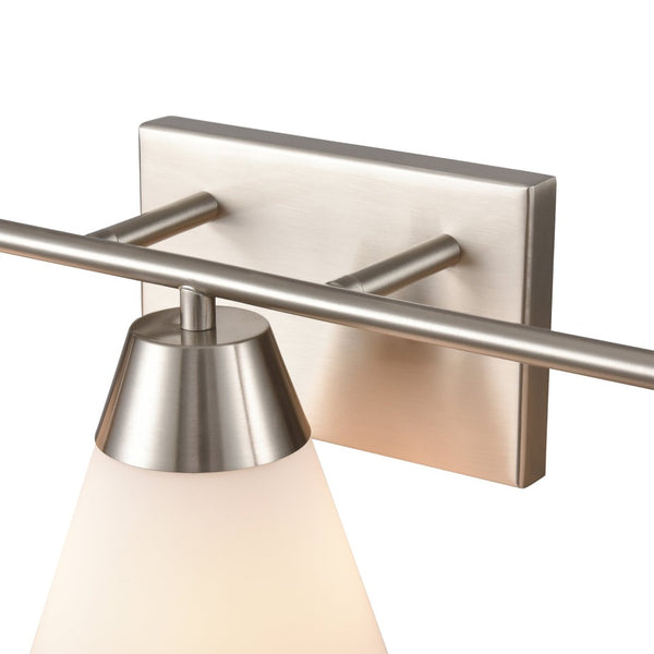 Atlas Vivica Modern 3-Light Vanity Light Fixture with Stylish Cone Shades for Contemporary Bathrooms Brushed Nickel WL11474-NK