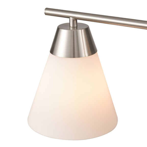 Atlas Vivica Modern 3-Light Vanity Light Fixture with Stylish Cone Shades for Contemporary Bathrooms Brushed Nickel WL11474-NK