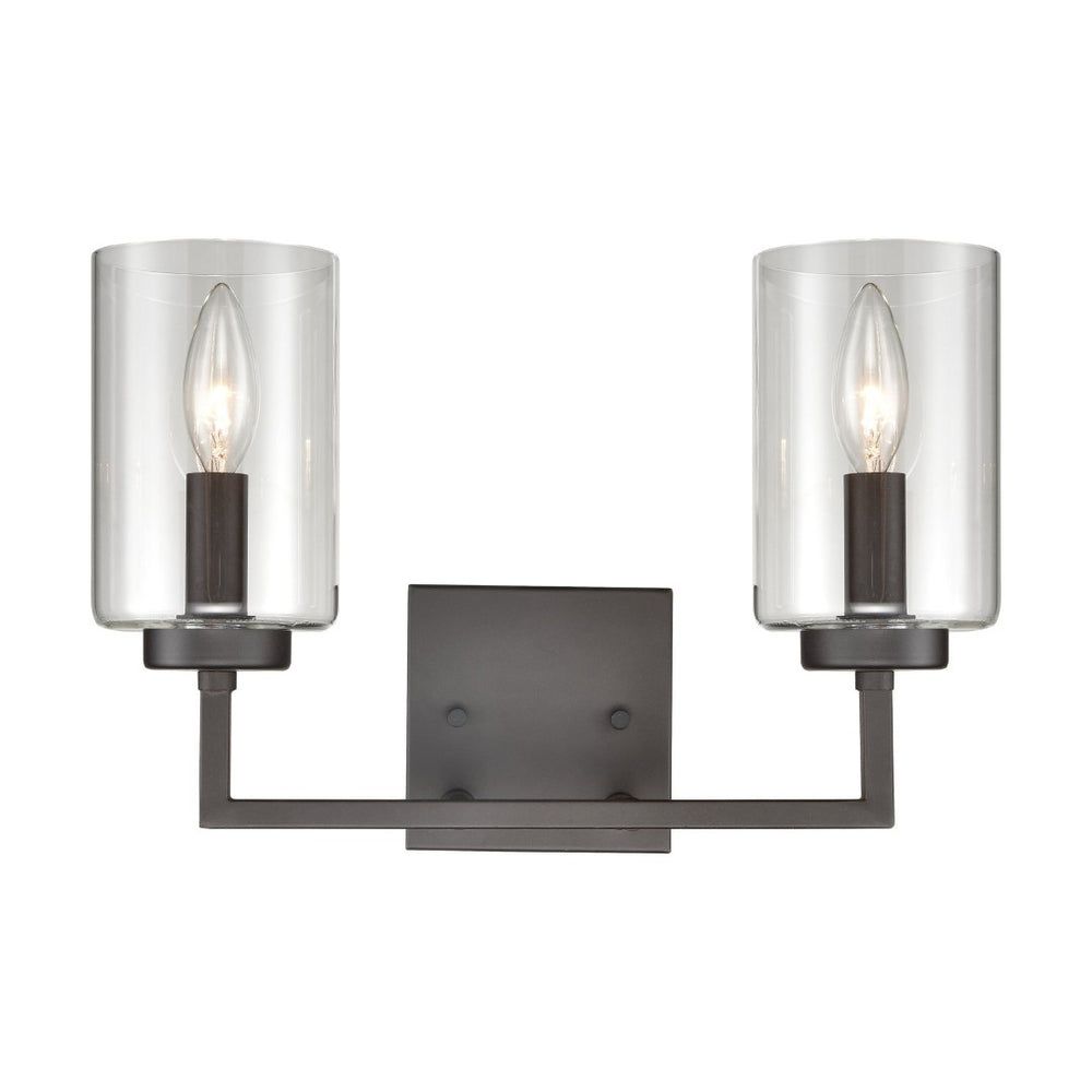 Atlas West End 2-Light Vanity Light Fixture - Elegant Transitional Design for Modern Bathrooms & Hallways Oil Rubbed Bronze 14.5'' WL11475-BZ