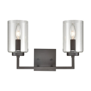 Atlas West End 2-Light Vanity Light Fixture - Elegant Transitional Design for Modern Bathrooms & Hallways Oil Rubbed Bronze 14.5'' WL11475-BZ