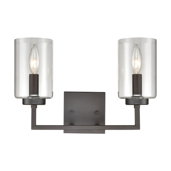 Atlas West End 2-Light Vanity Light Fixture - Elegant Transitional Design for Modern Bathrooms & Hallways Oil Rubbed Bronze 14.5'' WL11475-BZ
