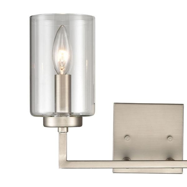 Atlas West End 2-Light Vanity Light Fixture - Elegant Transitional Design for Modern Bathrooms & Hallways Brushed Nickel 14.5'' WL11475-NK