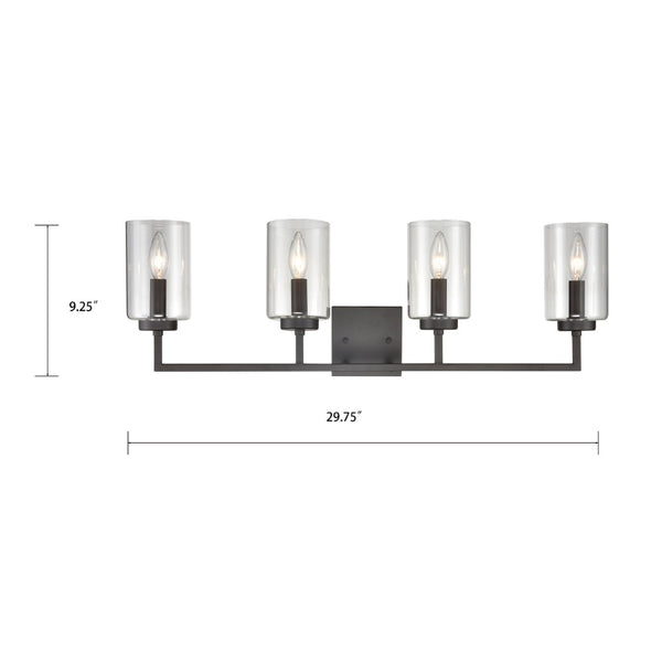 Atlas West End 2-Light Vanity Light Fixture - Elegant Transitional Design for Modern Bathrooms & Hallways Oil Rubbed Bronze 29.75'' WL11477-BZ