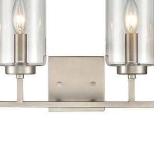 Atlas West End 2-Light Vanity Light Fixture - Elegant Transitional Design for Modern Bathrooms & Hallways Brushed Nickel 29.75'' WL11477-NK