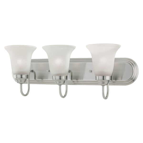 Atlas Whitmore 3-Light Vanity Light Fixture - Elegant Tulip Shades for Timeless Bathroom Ambiance Satin Pewter 24'' WL11478-SV