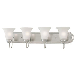 Atlas Whitmore 3-Light Vanity Light Fixture - Elegant Tulip Shades for Timeless Bathroom Ambiance Satin Pewter 30'' WL11479-SV