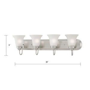 Atlas Whitmore 3-Light Vanity Light Fixture - Elegant Tulip Shades for Timeless Bathroom Ambiance Satin Pewter 30'' WL11479-SV