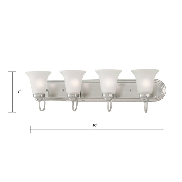 Atlas Whitmore 3-Light Vanity Light Fixture - Elegant Tulip Shades for Timeless Bathroom Ambiance Satin Pewter 30'' WL11479-SV