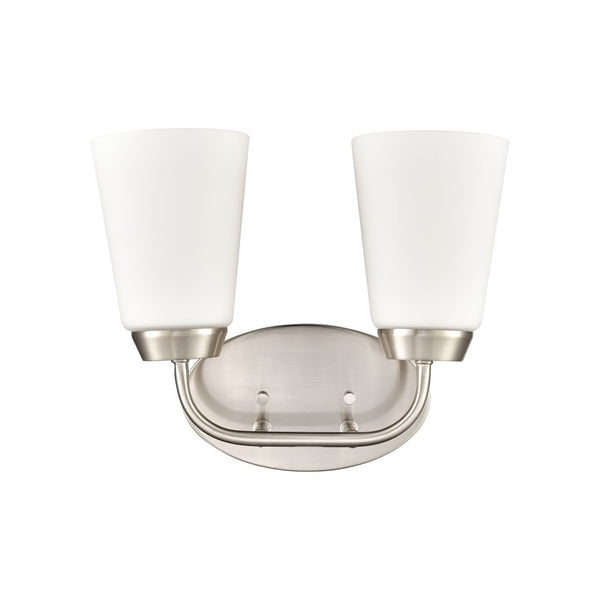 Atlas Winslow 12.5'' Wide 2-Light Vanity Fixture - Timeless Design for Elegant Bathroom Lighting Solutions Brushed Nickel WL11481-NK