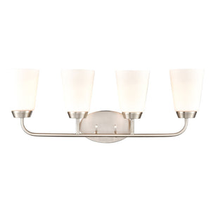 Atlas Winslow 28'' Wide 4-Light Vanity Light Fixture - Timeless Elegance for Any Bathroom or Dressing Area Brushed Nickel WL11483-NK