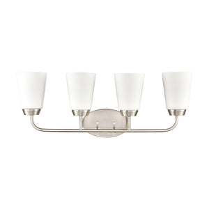 Atlas Winslow 28'' Wide 4-Light Vanity Light Fixture - Timeless Elegance for Any Bathroom or Dressing Area Brushed Nickel WL11483-NK