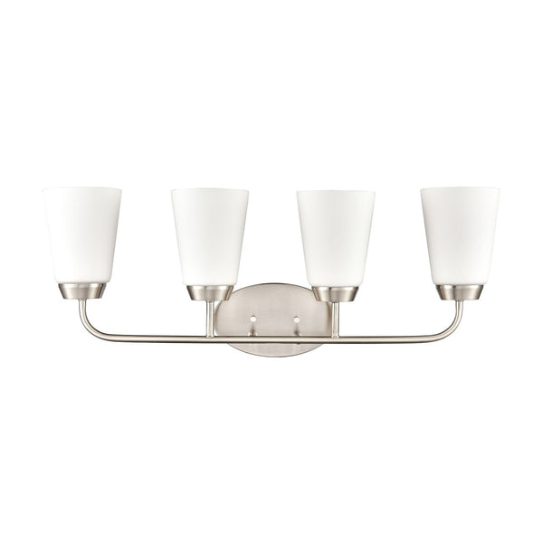 Atlas Winslow 28'' Wide 4-Light Vanity Light Fixture - Timeless Elegance for Any Bathroom or Dressing Area Brushed Nickel WL11483-NK