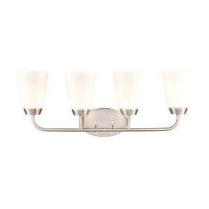 Atlas Winslow 28'' Wide 4-Light Vanity Light Fixture - Timeless Elegance for Any Bathroom or Dressing Area Brushed Nickel WL11483-NK
