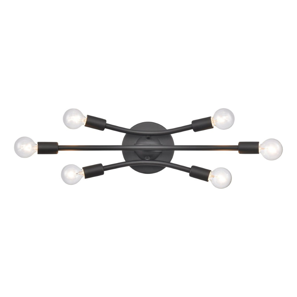 Atlas Xavier 19.75" Wide 6-Light Vanity Light - Midcentury Matte Black Fixture for Stylish Illumination WL11484-BK