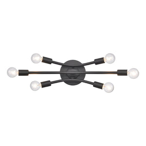 Atlas Xavier 19.75" Wide 6-Light Vanity Light - Midcentury Matte Black Fixture for Stylish Illumination WL11484-BK