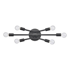 Atlas Xavier 19.75" Wide 6-Light Vanity Light - Midcentury Matte Black Fixture for Stylish Illumination WL11484-BK