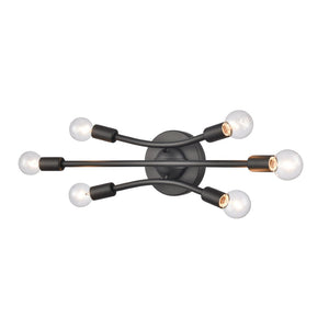 Atlas Xavier 19.75" Wide 6-Light Vanity Light - Midcentury Matte Black Fixture for Stylish Illumination WL11484-BK