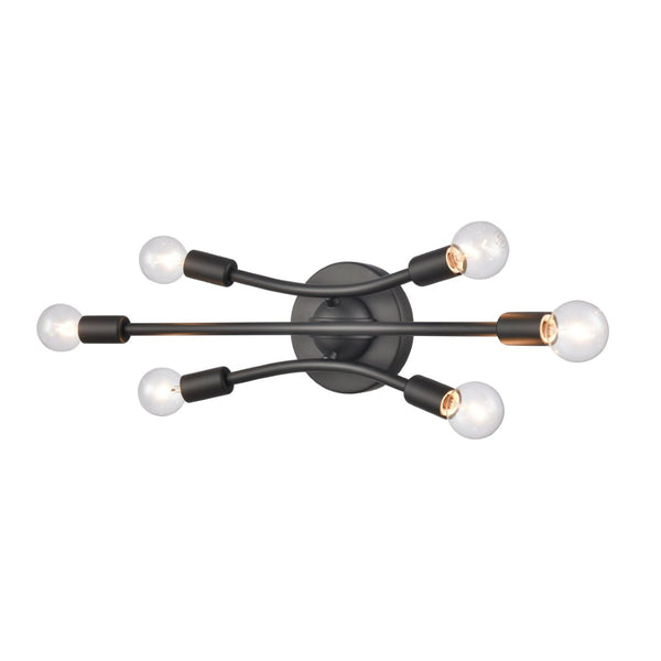 Atlas Xavier 19.75" Wide 6-Light Vanity Light - Midcentury Matte Black Fixture for Stylish Illumination WL11484-BK