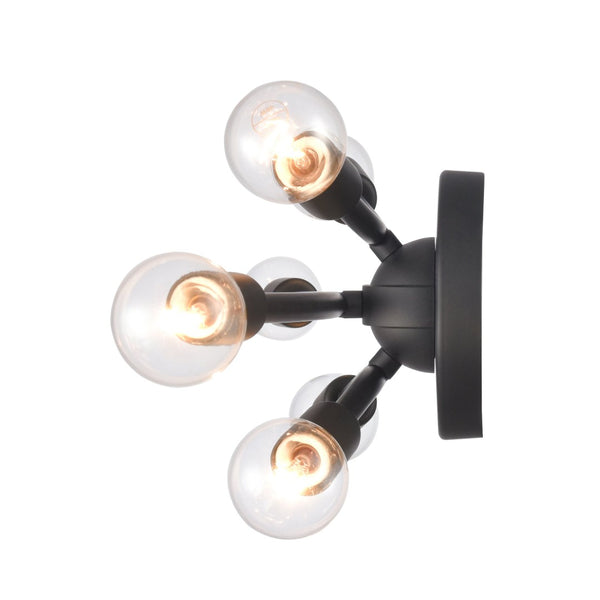 Atlas Xavier 19.75" Wide 6-Light Vanity Light - Midcentury Matte Black Fixture for Stylish Illumination WL11484-BK