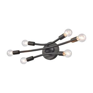 Atlas Xavier 19.75" Wide 6-Light Vanity Light - Midcentury Matte Black Fixture for Stylish Illumination WL11484-BK