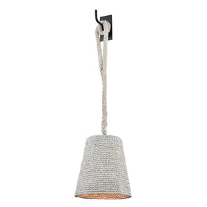 Atlas Air Loom 10" High Coastal-Style 1-Light Wall Sconce with Whitewashed Rope Shade for Ambient Lighting WL11485-WH