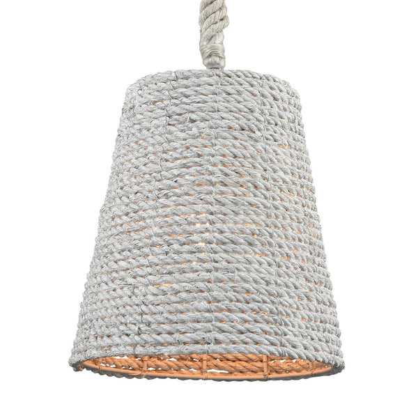 Atlas Air Loom 10" High Coastal-Style 1-Light Wall Sconce with Whitewashed Rope Shade for Ambient Lighting WL11485-WH
