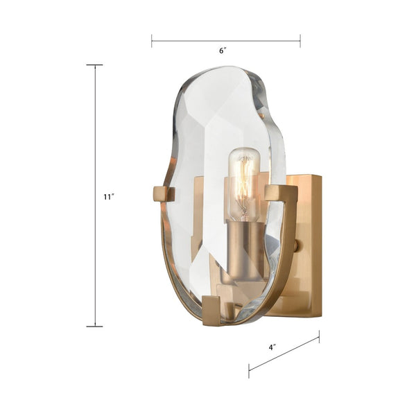 Atlas Priorato 11" High 1-Light Wall Sconce - Modern Minimalism with Hand-Cut Crystal & Cafe Bronze Finish WL11490-BS