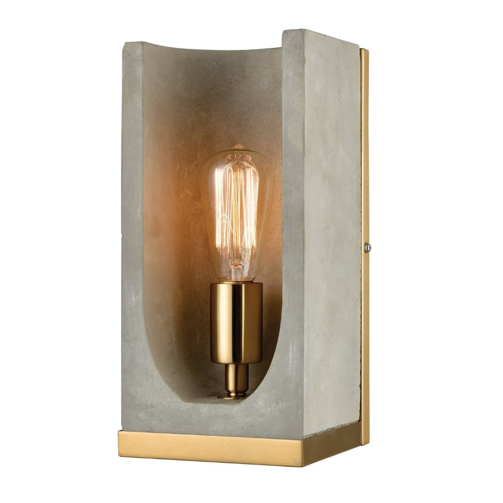 Atlas Shelter 12" High Polished Concrete Wall Sconce - Modern Minimalism for Indoor & Outdoor Spaces WL11491-GY
