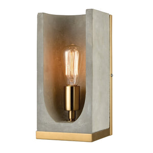 Atlas Shelter 12" High Polished Concrete Wall Sconce - Modern Minimalism for Indoor & Outdoor Spaces WL11491-GY