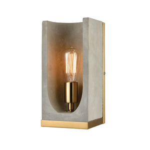 Atlas Shelter 12" High Polished Concrete Wall Sconce - Modern Minimalism for Indoor & Outdoor Spaces WL11491-GY