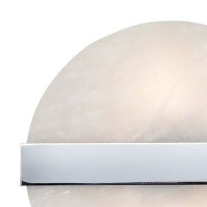 Atlas Stonewall 9.45" High 2-Light Alabaster Sconce - Modern Chrome Accent for Warm Ambient Lighting WL11492-CH