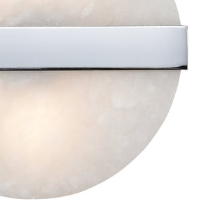 Atlas Stonewall 9.45" High 2-Light Alabaster Sconce - Modern Chrome Accent for Warm Ambient Lighting WL11492-CH