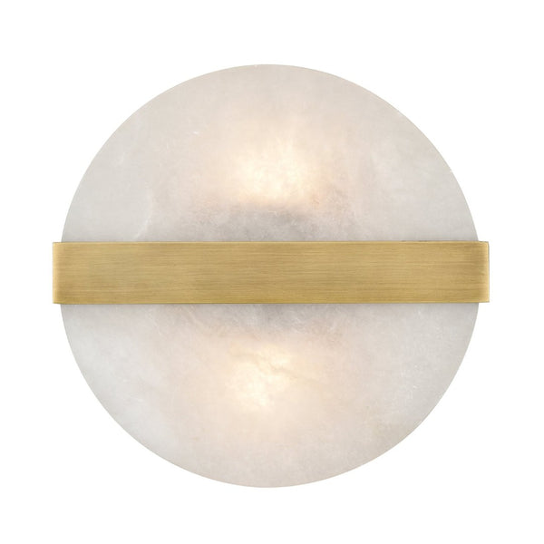 Atlas Stonewall 9.5" Alabaster 2-Light Wall Sconce - Modern Ambient Glow for Hallways and Bedrooms WL11492-GD
