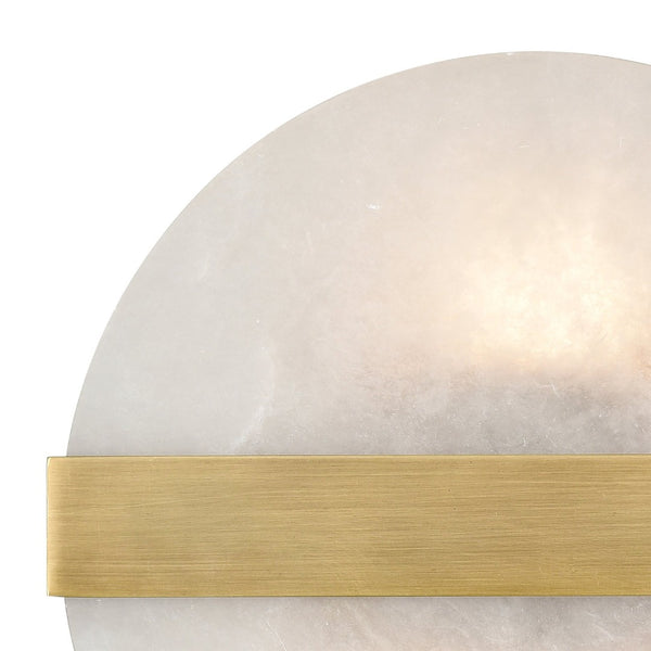 Atlas Stonewall 9.5" Alabaster 2-Light Wall Sconce - Modern Ambient Glow for Hallways and Bedrooms WL11492-GD