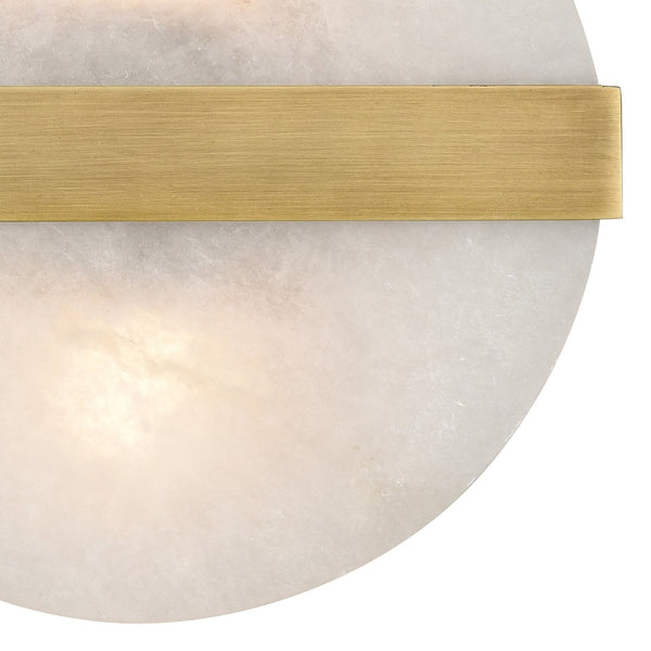 Atlas Stonewall 9.5" Alabaster 2-Light Wall Sconce - Modern Ambient Glow for Hallways and Bedrooms WL11492-GD